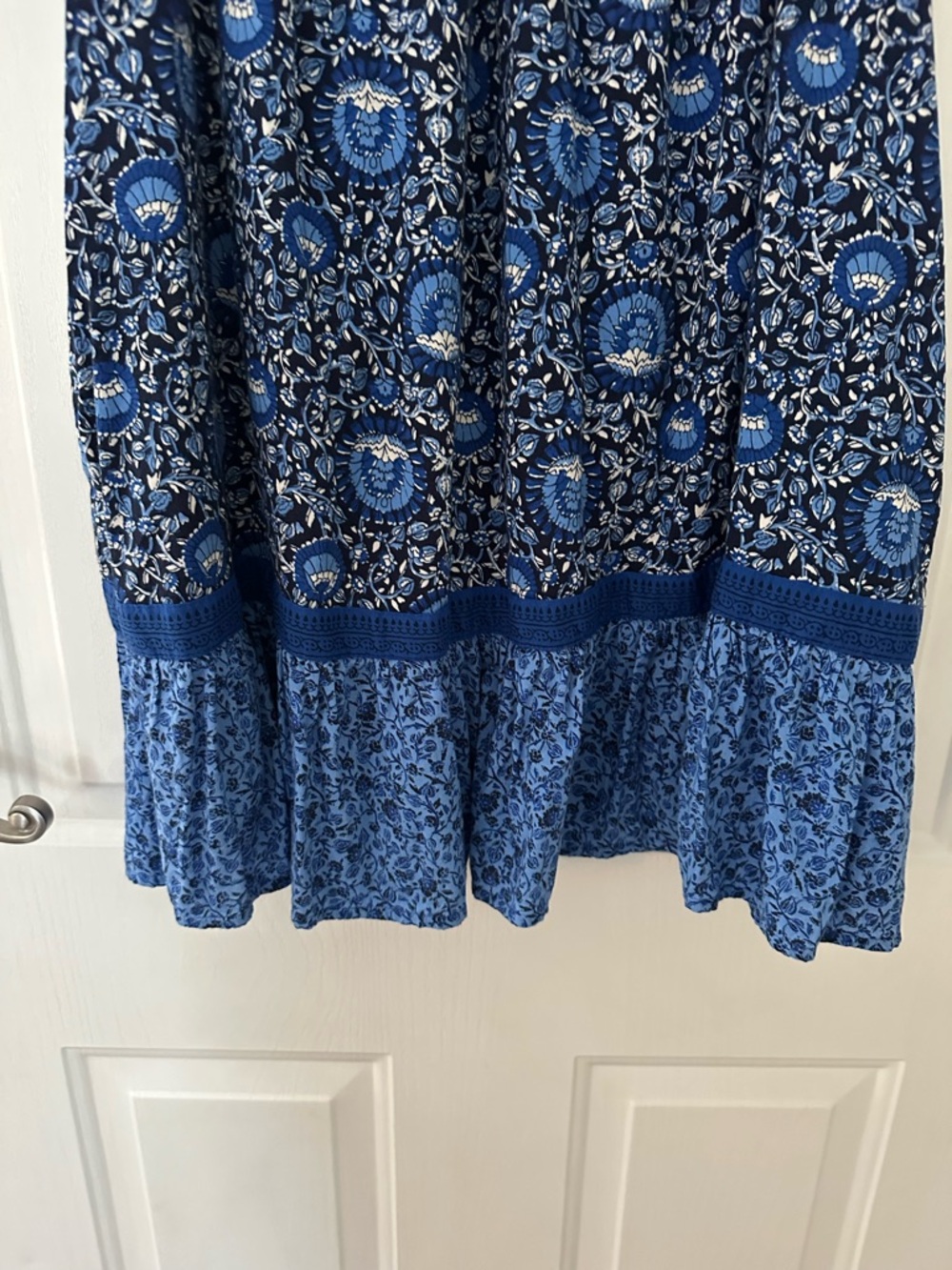 Old Navy Puff-Sleeve Printed Mini Swing Dress Size Blue Blossoms XL NWT - Picture 3 of 10